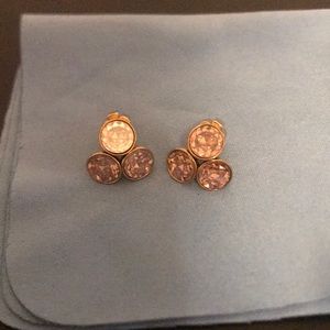 Kate spade pink crystal earrings in gold settings